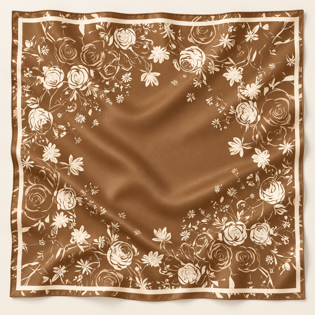 Foulard en satin carré 110x110 cm – Camélia Lefoulardcarré