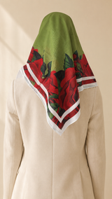 Foulard carré coton Rouge – L’Éclat de la Confiance 110*110 Lefoulardcarré