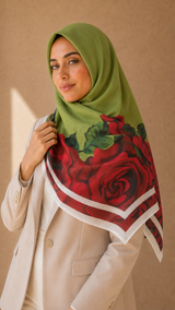 Foulard carré coton Rouge – L’Éclat de la Confiance 110*110 Lefoulardcarré