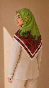 Foulard carré coton Rouge – L’Éclat de la Confiance 110*110 Lefoulardcarré