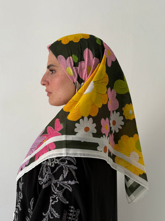 Foulard coton carré 110*110 : Chérie