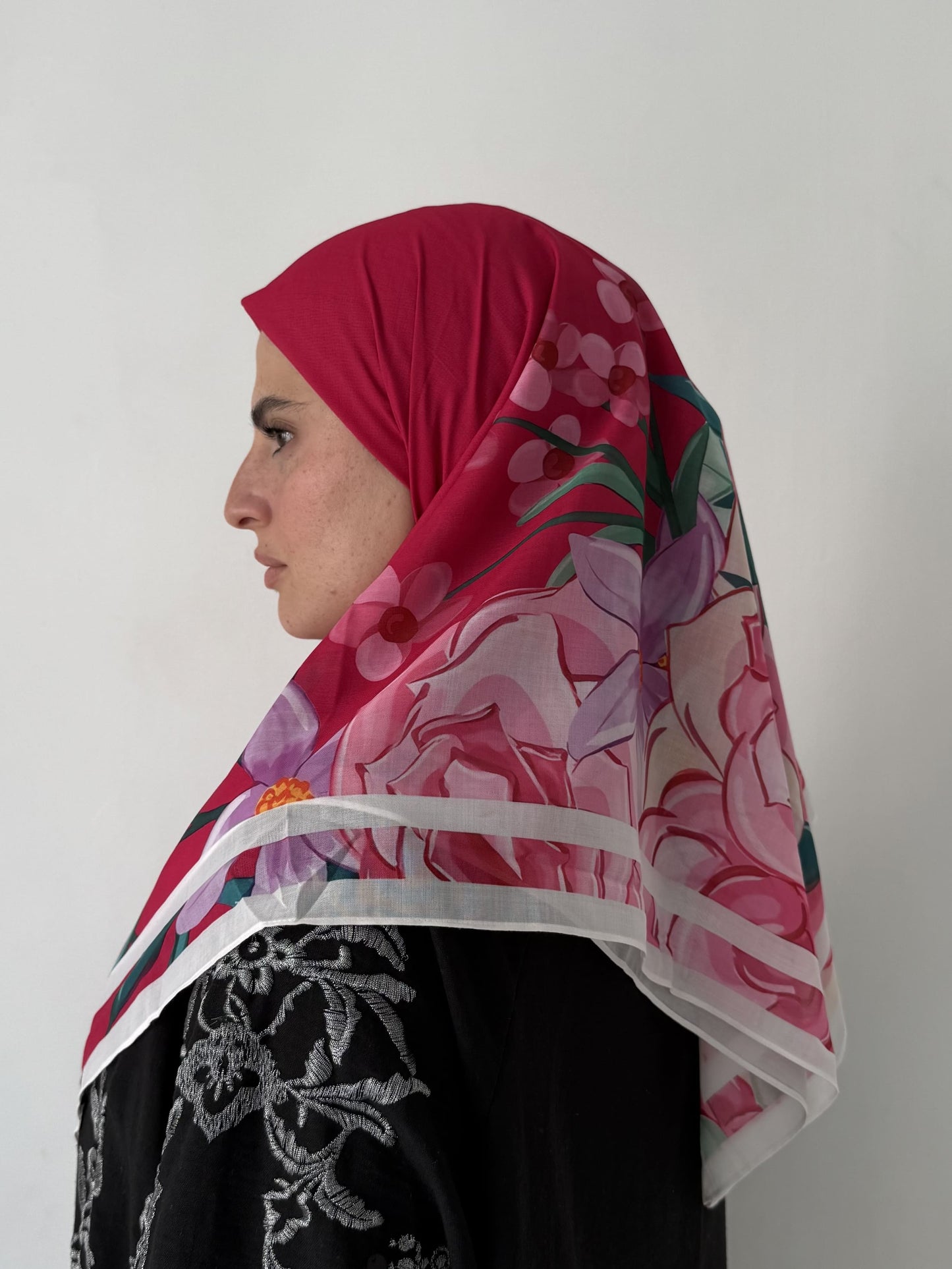 Foulard coton carré 110*110 : Pétale