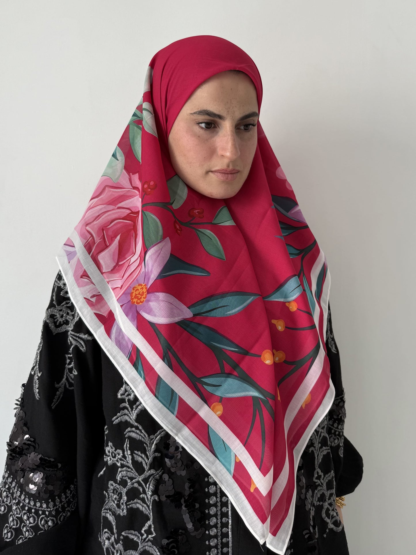 Foulard coton carré 110*110 : Pétale