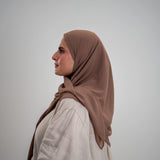 Foulard Mousseline Carré 110x110 cm – Chic et Aérien (Taupe) Lefoulardcarré