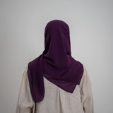 Foulard Mousseline Carré 110x110 cm – Chic et Aérien (Prune) Lefoulardcarré