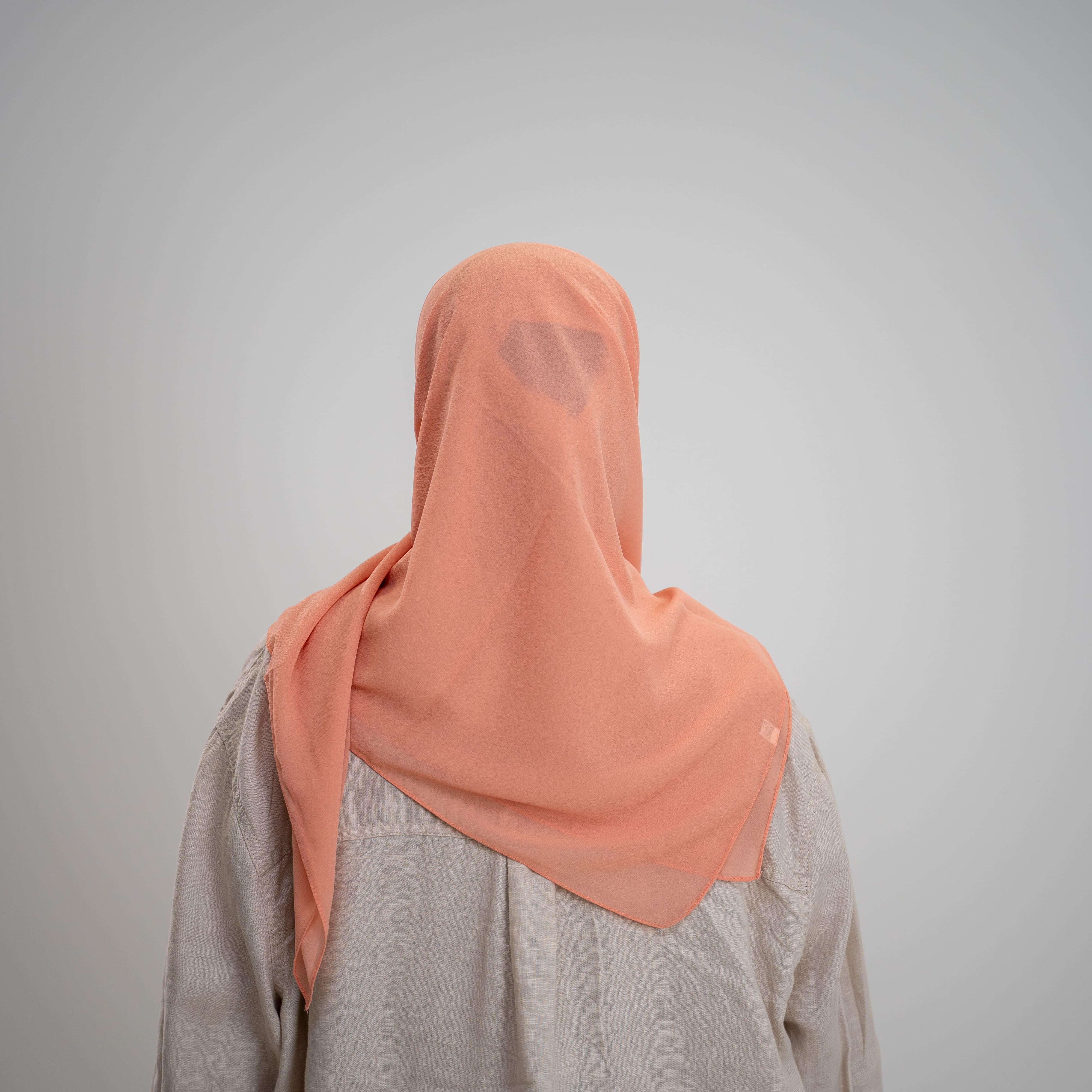 Foulard Mousseline Carré 110x110 cm – Chic et Aérien (Pêche) Lefoulardcarré
