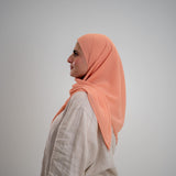 Foulard Mousseline Carré 110x110 cm – Chic et Aérien (Pêche) Lefoulardcarré