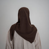 Foulard Mousseline Carré 110x110 cm – Chic et Aérien (Marron) Lefoulardcarré
