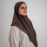 Foulard Mousseline Carré 110x110 cm – Chic et Aérien (Marron) Lefoulardcarré