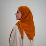 Foulard Mousseline Carré 110x110 cm – Chic et Aérien (Orange) Lefoulardcarré
