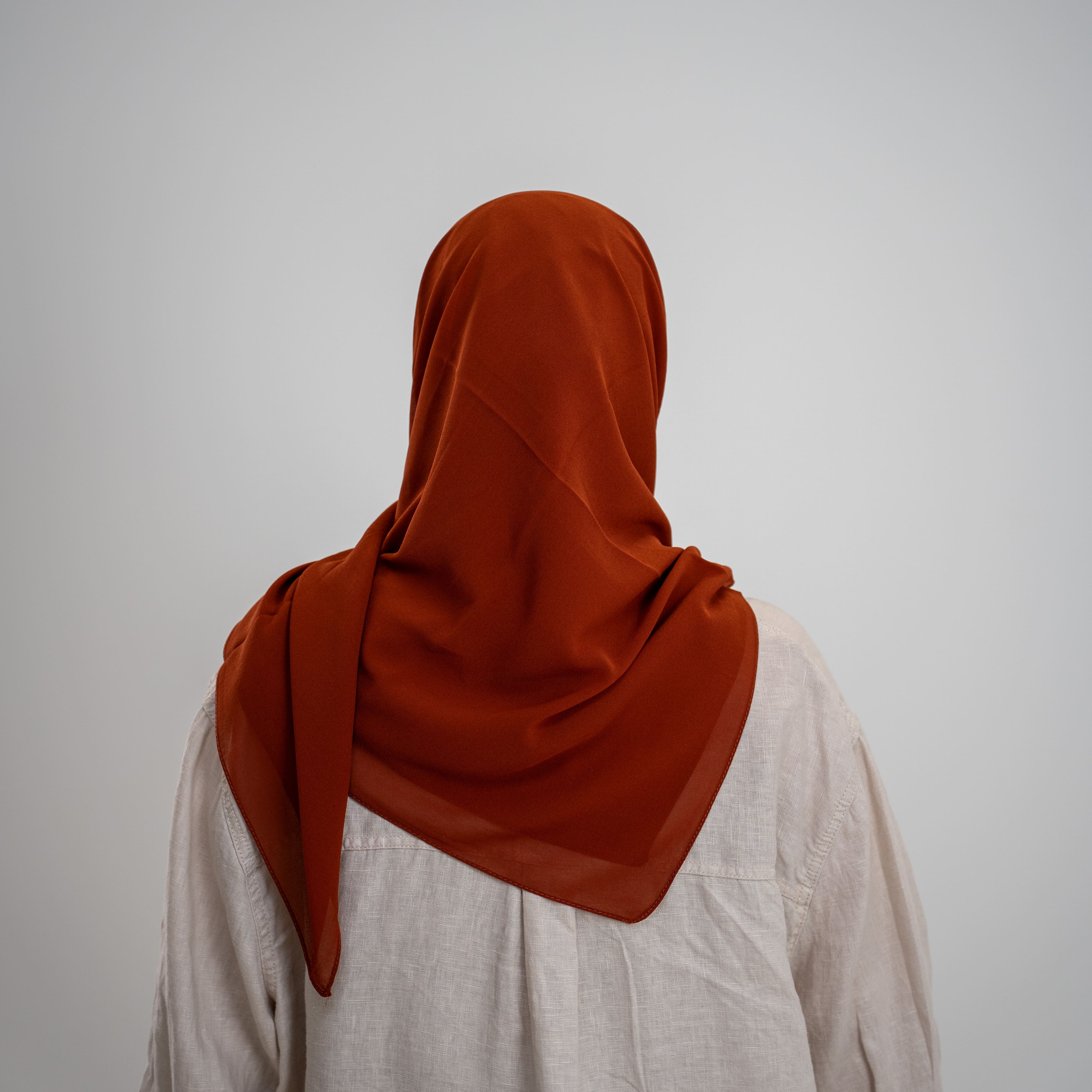 Foulard Mousseline Carré 110x110 cm – Chic et Aérien (Brique) Lefoulardcarré