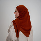 Foulard Mousseline Carré 110x110 cm – Chic et Aérien (Brique) Lefoulardcarré
