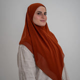 Foulard Mousseline Carré 110x110 cm – Chic et Aérien (Brique) Lefoulardcarré