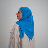 Foulard Mousseline Carré 110x110 cm – Chic et Aérien (Bleu ciel) Lefoulardcarré