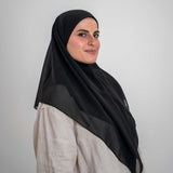 Foulard Mousseline Carré 110x110 cm – Chic et Aérien (Noir) Lefoulardcarré