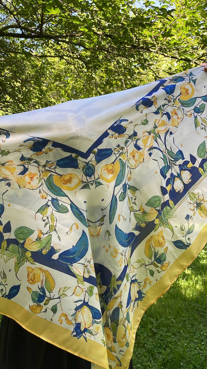 Foulard Chiffon satiné Carré 110x110 cm – Shams Lefoulardcarré